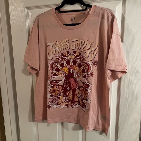 Gap pink Janis Joplin, large tall, nwt 70s tee - Picture 3 of 6